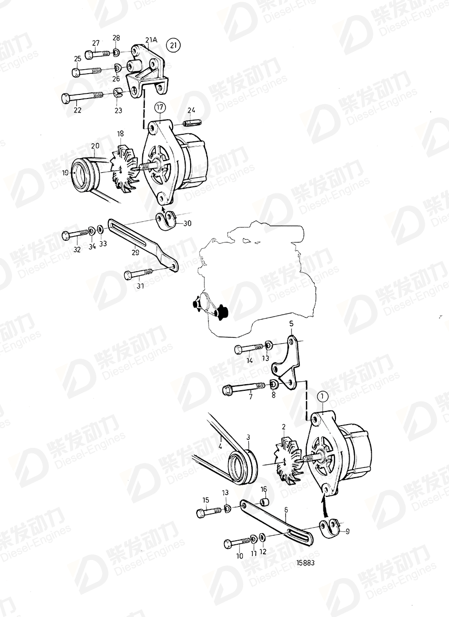 VOLVO Tensioner 1545307 Drawing